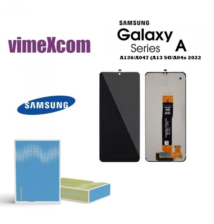 SAMSUNG LCD SM-A136/M136/A047 (A13 5G/A04s 2022) GH82-29077A/29078A  WITHOUT FRAME BLACK (SKU 1064)